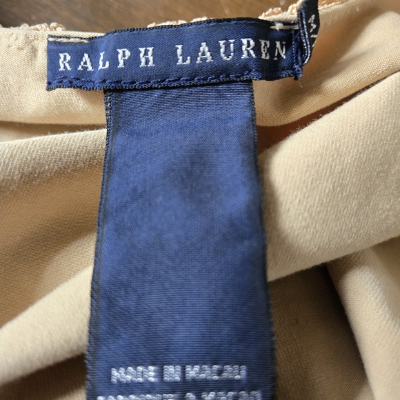 Ralph Lauren Floral Lace-Up Tan Blouse - Picture 5 of 8